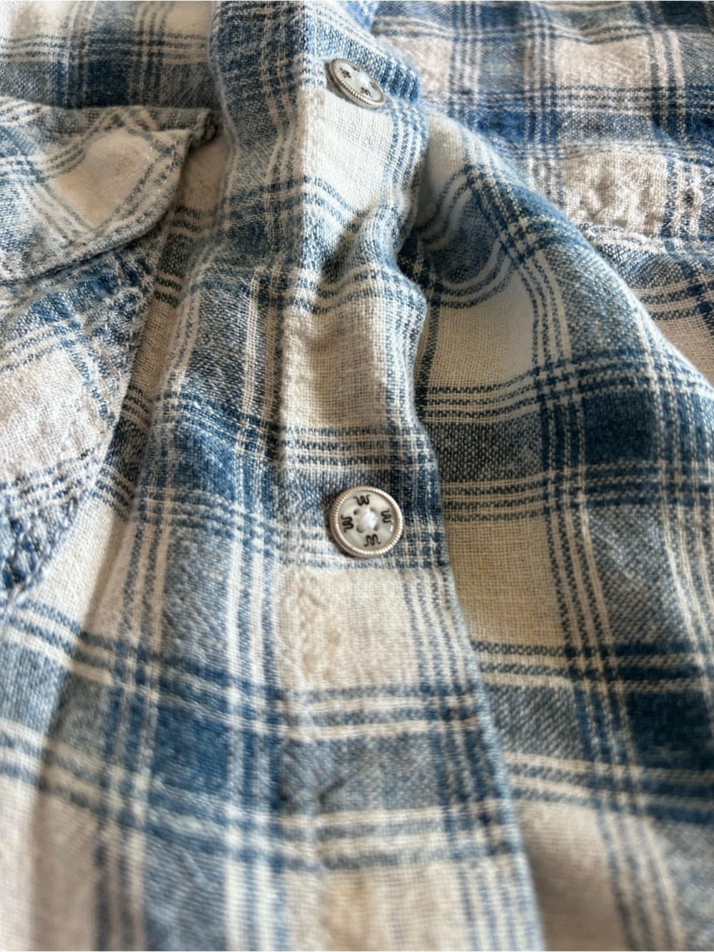 King Ranch Women's Blue Plaid Button-Down Shirt - Picture 5 of 5